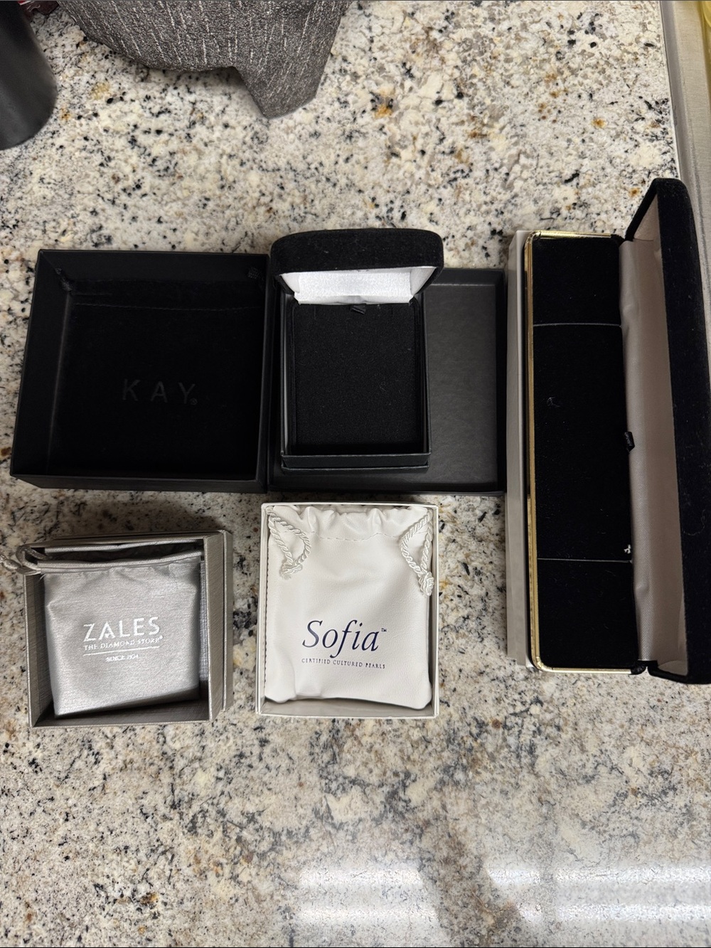 Zales Silver Jewelry Box and Pouch